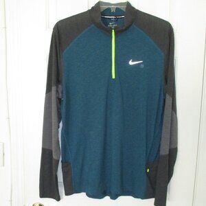 Nike Dri-Fit Mens L/S Blue Gray 1/4 Zip Active Runner Top NWOT - Size XL